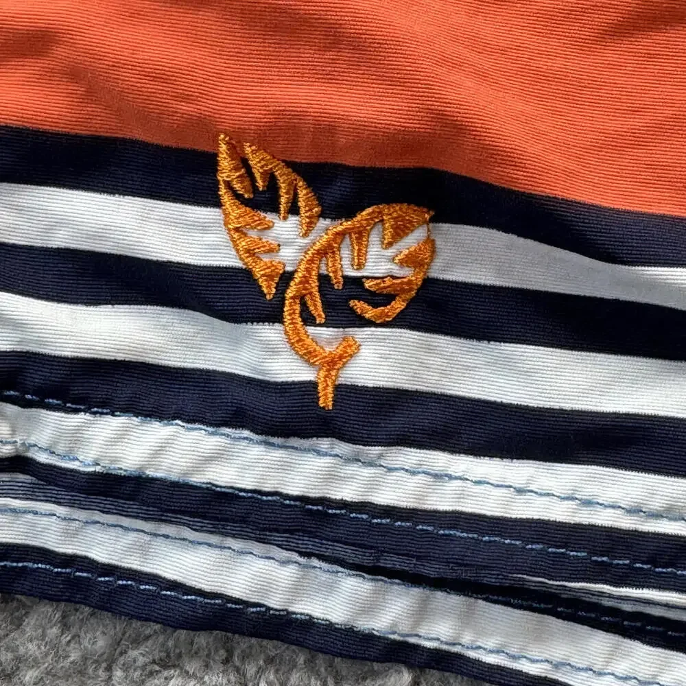 Patagonia Nylon Board Shorts Wavefarer Colorblock Size 40 Orange Blue‎ Striped